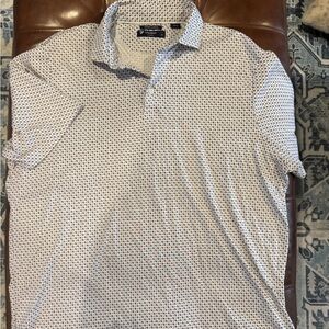 Daniel Cremieux White and Blue Patterned Polo Shirt